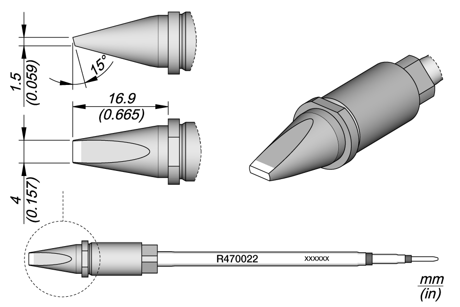 R470022 - Chisel Cartridge 4 x 1.5